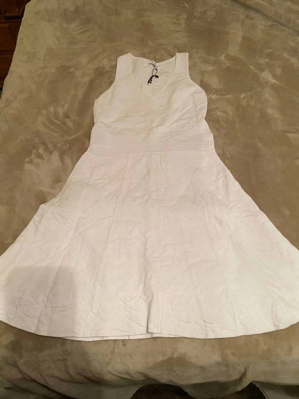 Parker White V-neck Dress